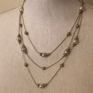 NY&Co Silver and Pearl Necklace
